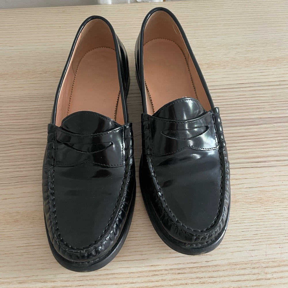 Jcrew black loafers size 8